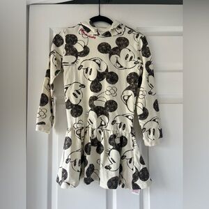 Disney Kids Dress - Cream and Black Mickey Design